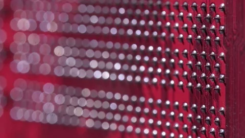 Computer circuits hardware. Motherboard part, chips, connections, circuit boards Stock Footage 80288255