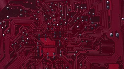 Computer circuits hardware. Motherboard part, chips, connections, circuit boards Stock Footage 80288259
