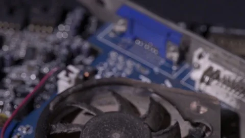 Computer circuits hardware. Motherboard part, chips, connections, circuit boards Stock Footage 80288260