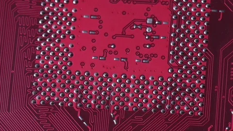 Computer circuits hardware. Motherboard part, chips, connections, circuit boards Stock Footage 80288297