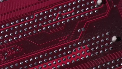 Computer circuits hardware. Motherboard part, chips, connections, circuit boards Stock Footage 80288301