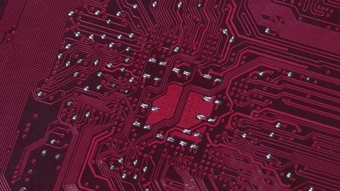 Computer circuits hardware. Motherboard part, chips, connections, circuit boards Stock Footage 80288318