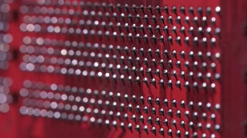 Computer circuits hardware. Motherboard part, chips, connections, circuit boards Stock Footage 80634359