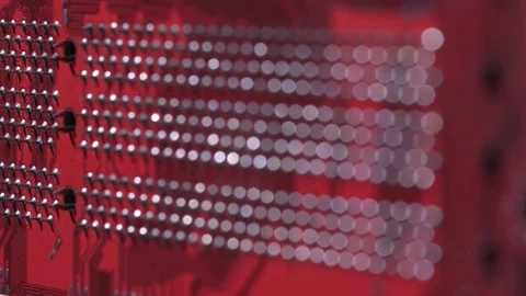 Computer circuits hardware. Motherboard part, chips, connections, circuit boards Stock Footage 80634369