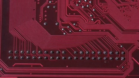 Computer circuits hardware. Motherboard part, chips, connections, circuit boards Stock Footage 80634408