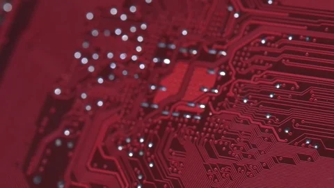 Computer circuits hardware. Motherboard part, chips, connections, circuit boards Stock Footage 80634429
