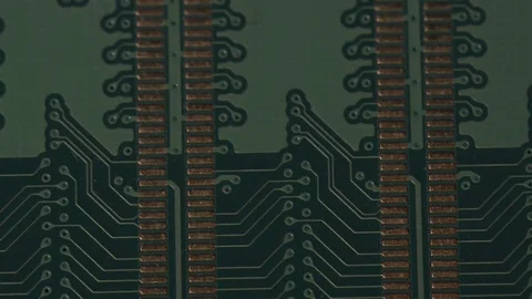Computer circuits hardware. Motherboard part, chips, connections, circuit boards Stock Footage 80634436