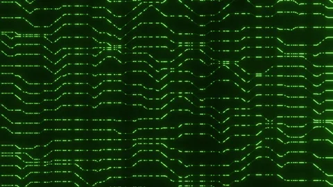 Computer circuits transfer glowing data seamless looping animation Stock Footage 329449231