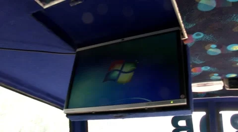 A computer class in Africa inside a bus Stock Footage 47848987