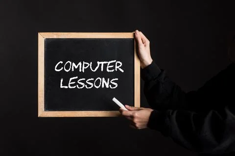 Computer class and computer lesson in school Stock Photos