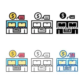 Computer class rental color designs icon vector Stock Illustration