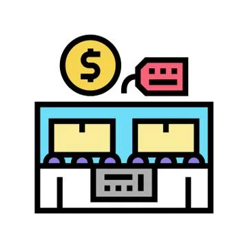 Computer class rental color icon vector illustration Stock Illustration
