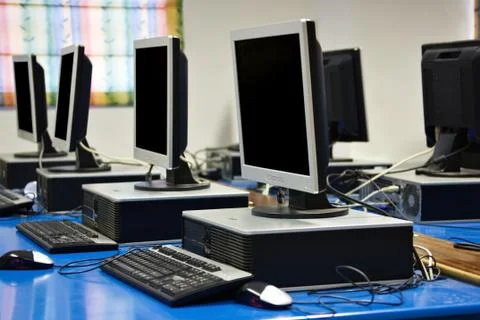 Computer classroom Fotos de archivo