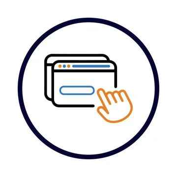 Computer, click, web, browser, browser click icon Stock Illustration