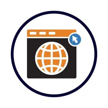 Computer, click, web, browser, browser click icon Stock Illustration