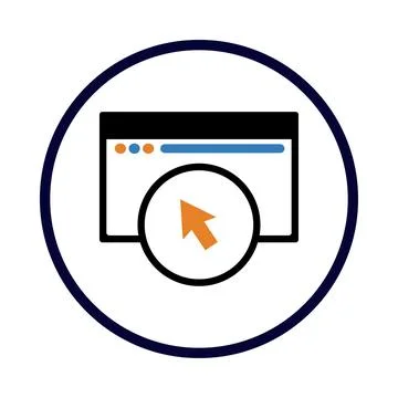 Computer, click, web, browser, browser click icon Stock Illustration
