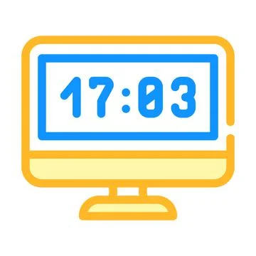 Computer clock color icon vector illustration Stock Illustration
