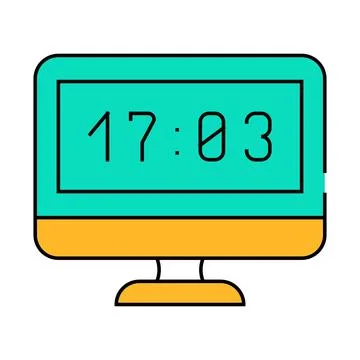 Computer clock icon color illustration イラスト素材