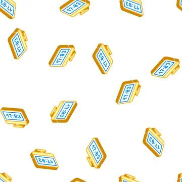 Computer clock isometric icon seamless pattern Stock Illustration