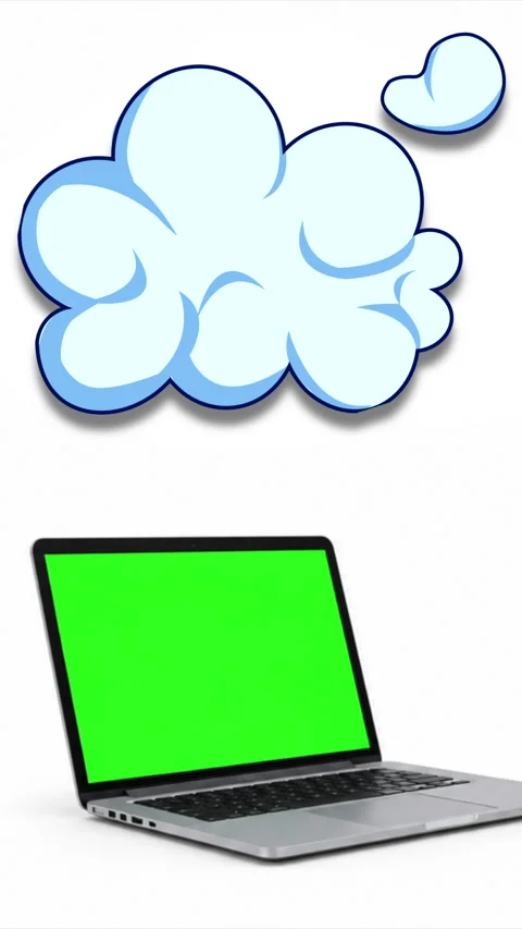 Computer to cloud animation Stock Footage 345455232