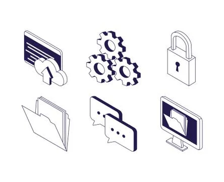 Computer cloud computing gears security data technology internet 스톡 일러스트