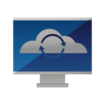 Computer cloud computing reload arrows Stock Illustration