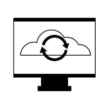 Computer cloud computing reload arrows イラスト素材