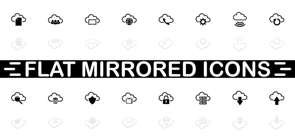 Computer Cloud - Flat Vector Icons Illustrazione stock