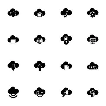 Computer Cloud icon - Expand to any size - Change to any colour. Perfect Flat Stock Illustration