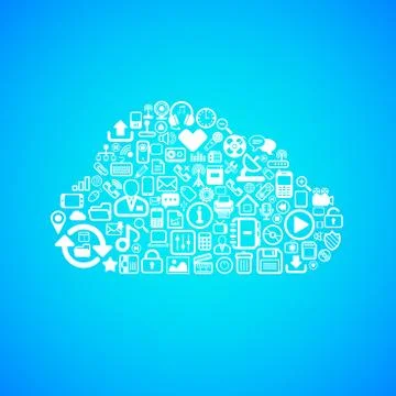 Computer cloud icon Stock Illustration