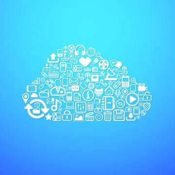 Computer cloud icon Stock Illustration