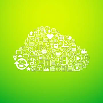 Computer cloud icon Illustrazione stock
