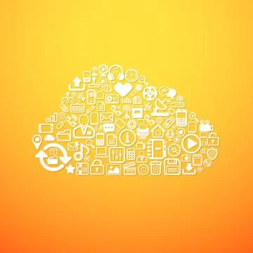 Computer cloud icon Illustrazione stock