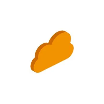 Computer Cloud icon, illustration, vector symbol in flat isometric 3D style i Illustrazione stock
