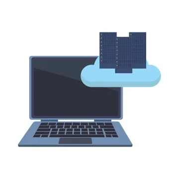 Computer with cloud Stockillustratie