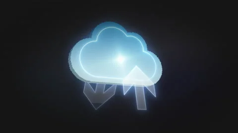 Computer Cloud loads and sends data Stock Footage 156049035