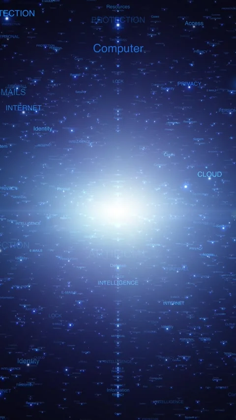 Computer cloud network technology word cloud vertical animation Stock Footage 345330196