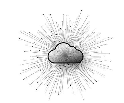 Computer cloud service technology vector background. Cloud storage illustration Illustrazione stock