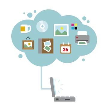 Computer Cloud Storage Stock Illustration