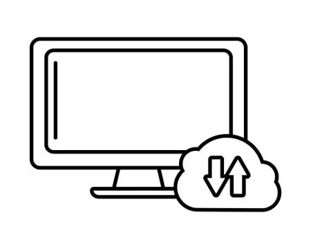 Computer cloud storage Stock Illustration