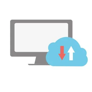 Computer cloud storage Illustrazione stock
