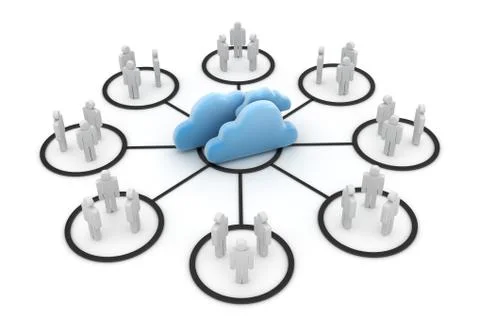 Computer cloud system Illustrazione stock