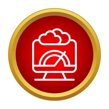 Computer cloud technology speed meter progress icon Illustrazione stock