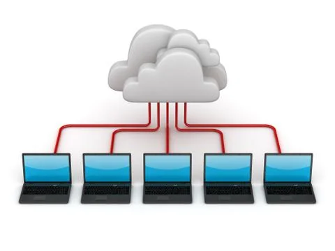 Computer clouding system Stock Illustration
