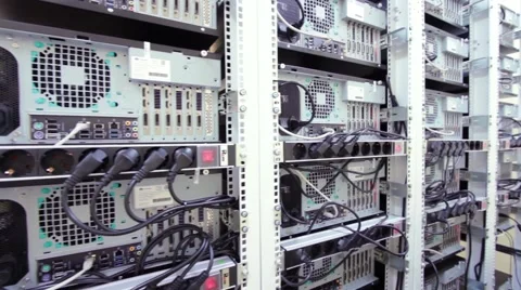 Computer cluster. Back view. 库存影片 49583201