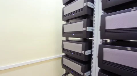 Computer cluster. Front view. Stock Footage 49583189
