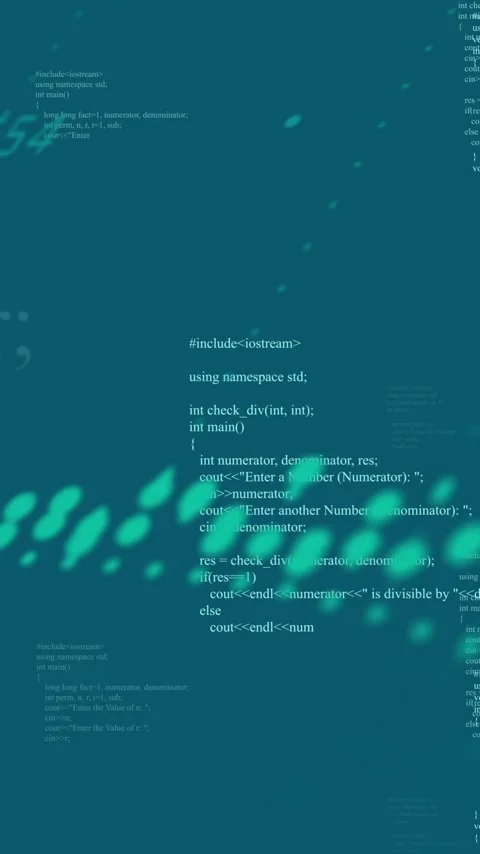 Computer code and binary data processing animation over teal background Stock Footage 320150292