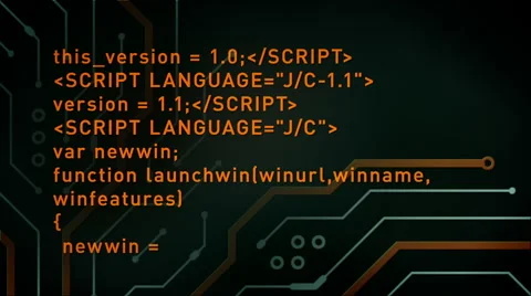 Computer Code And Circuits Black Stock Footage 51604239
