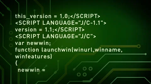 Computer Code And Circuits Green Stock Footage 51605231