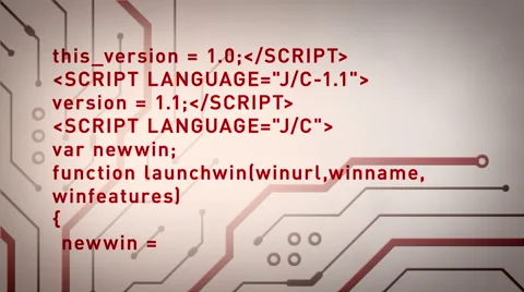 Computer Code And Circuits Red Lite Stock Footage 51605512